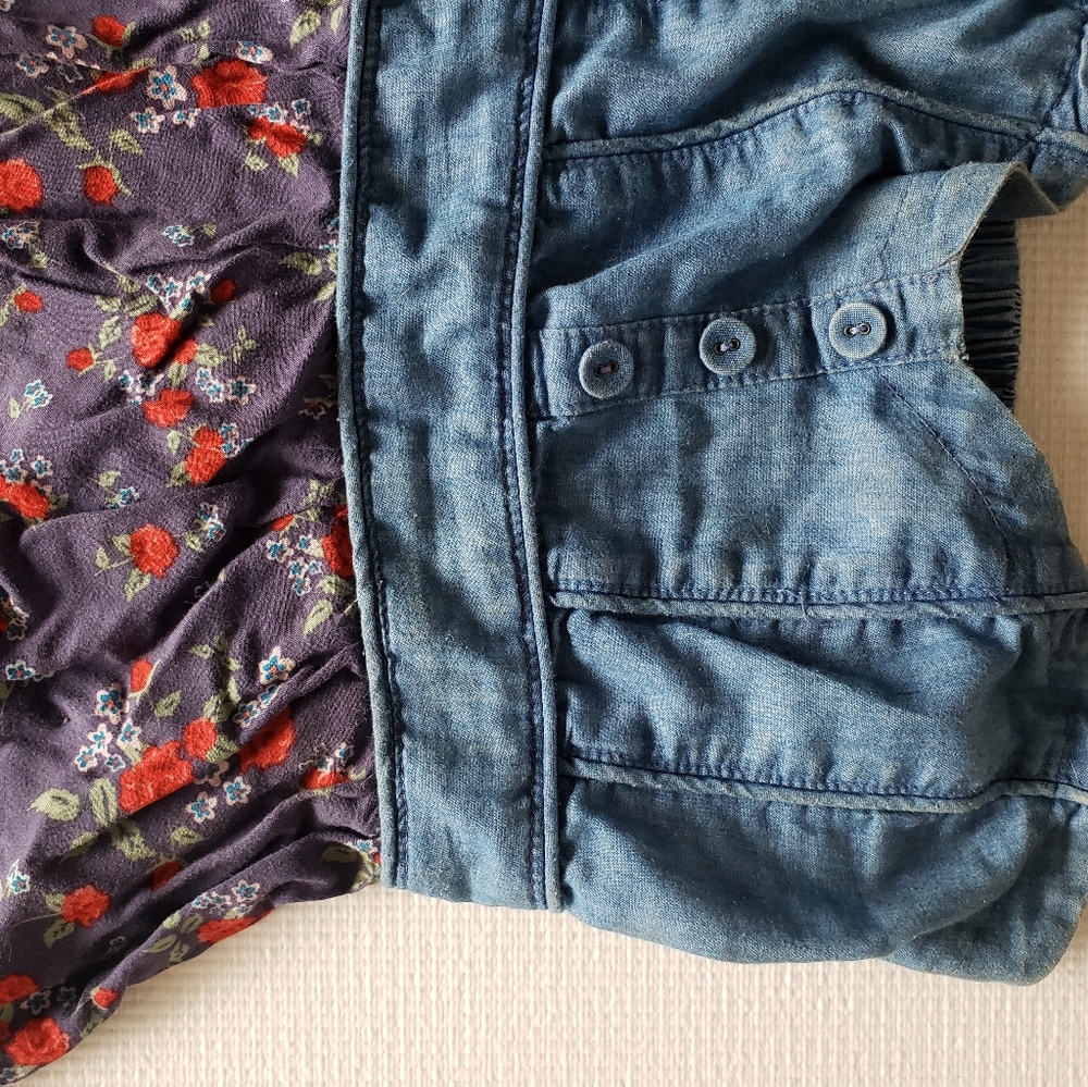 Rue 21 floral denim mini dress